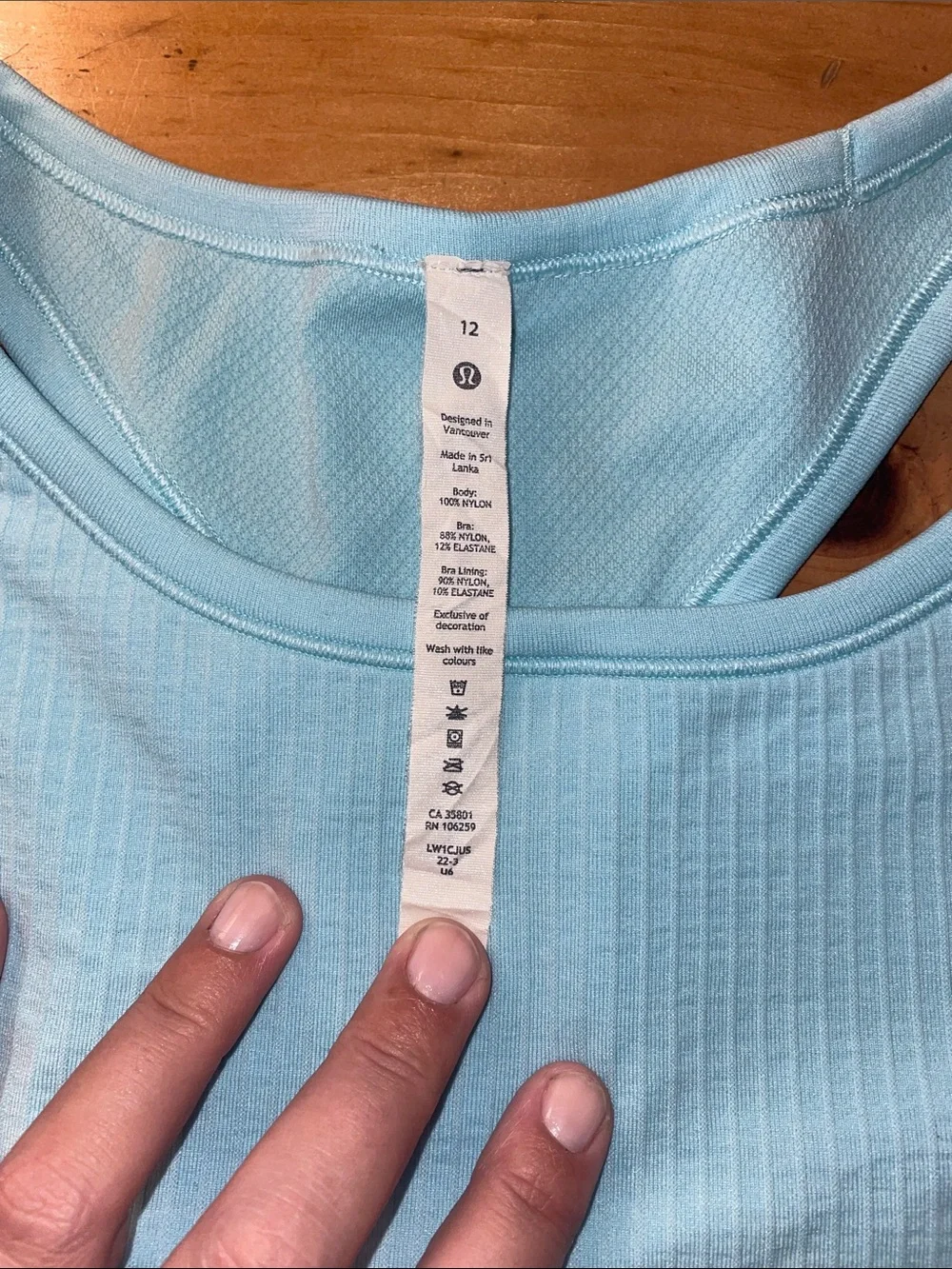 Lululemon- Sz 12- Icing Blue- Ebb to Street Crop Tank- Racerback